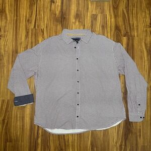 Gentlemen's Outfitters Shirt Mens 3XL Red Foulard Pattern Long Sleeve Button Up